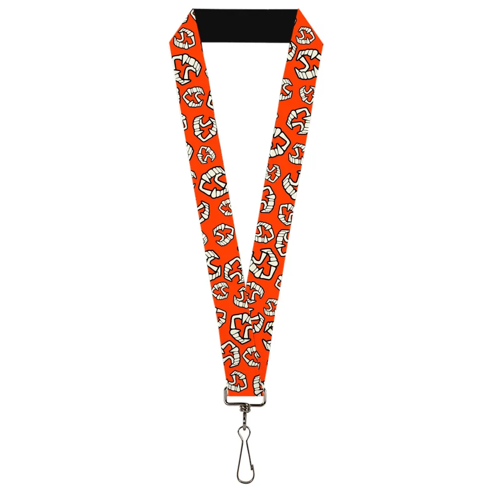 Lanyard - 1.0" - Wax Fangs Scattered Red/White