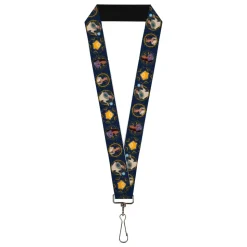 Lanyard - 1.0" - Wish Character Poses Navy/Golds