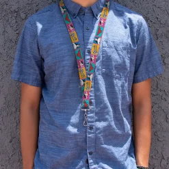 Lanyard - 1.0" - Wonder Woman Pose and Logo Pop Blocks Multi Color