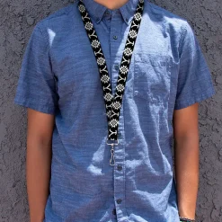 Lanyard - 1.0" - Yellowstone Dutton Ranch and Native American Icons Black/White