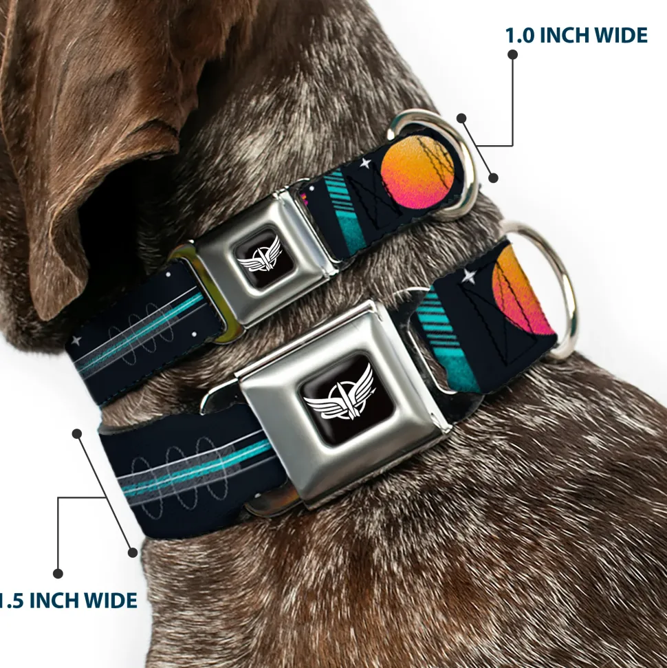 Lightyear Star Command Wings Logo Full Color Black/White Seatbelt Buckle Collar - BUZZ LIGHTYEAR Hyper Speed Spaceship Black/Multi Color