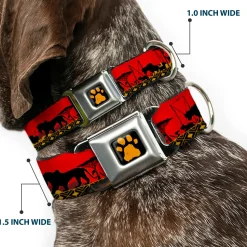 Lion King Paw Full Color Black Gold Seatbelt Buckle Collar - Mufasa & Simba JUST CAN'T WAIT TO BE KING/Family Silhouette