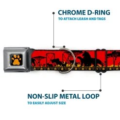 Lion King Paw Full Color Black Gold Seatbelt Buckle Collar - Mufasa & Simba JUST CAN'T WAIT TO BE KING/Family Silhouette