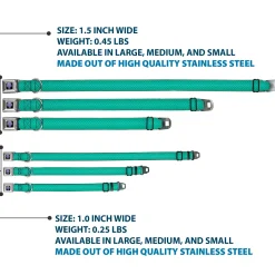 Little Mermaid Clam Shell Full Color Black/Purples Seatbelt Buckle Collar - Ariel's Scales Turquoise Blues