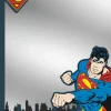 Locker Mirror - Superman Shield Punching Pose Skyline Blues