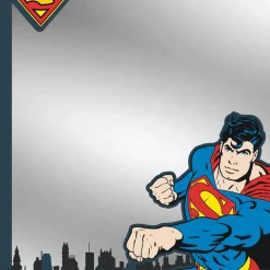 Locker Mirror - Superman Shield Punching Pose Skyline Blues