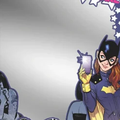 Locker Mirror - The New 52 BATGIRL Issue #35 Bathroom Selfie Scene Stars Cover Pose Purple White Pink Grays