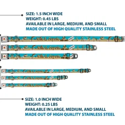 Looney Tunes Logo Full Color White Seatbelt Buckle Collar - WILE E. COYOTE Expressions/Signs Desert