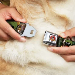 Looney Tunes Logo White Seatbelt Buckle Collar - Marvin the Martian 4-Poses Galaxy