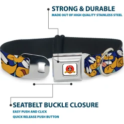 Looney Tunes Logo White Seatbelt Buckle Collar - Road Runner Expressions Stacked