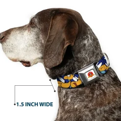 Looney Tunes Logo White Seatbelt Buckle Collar - Road Runner Expressions Stacked