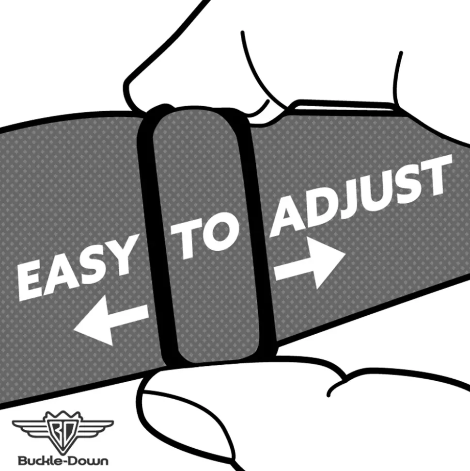 Looney Tunes Logo White Seatbelt Buckle Collar - Road Runner/Wile E. Coyote Expressions Stacked Black