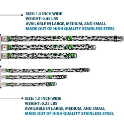 Looney Tunes Logo White Seatbelt Buckle Collar - Marvin the Martian Expressions Stacked White/Black/Green/Gold