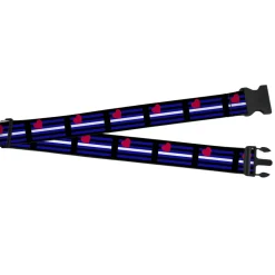 Luggage Strap - 2.0" - Flag Leather Black Blue Red White