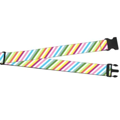 Luggage Strap - 2.0" - Diagonal Stripes White/Multi Color