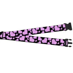 Luggage Strap - 2.0" - Eighties Hearts Black/Fuchsia/White