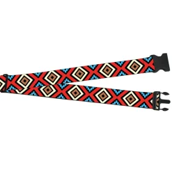 Luggage Strap - 2.0" - Geometric1 Black/Red/Tan/Brown/Baby Blue