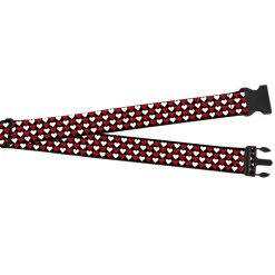 Luggage Strap - 2.0" - Mini Hearts Black/Red/White