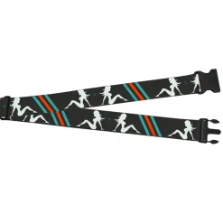 Luggage Strap - 2.0" - Mud Flap Girls w/Stripes Gray/Turquoise/Orange
