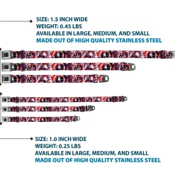 MARVEL AVENGERS Captain America Shield Black Silver Seatbelt Buckle Collar - Captain America Shield Digital Camo Blue/White/Red