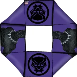 MARVEL AVENGERS Dog Toy Squeaky Octagon Flyer - Black Panther Standing Pose/Black Panther Icon Purple/Black