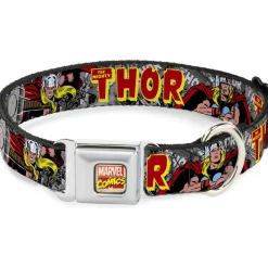Marvel Comics Seatbelt Buckle Collar - THE MIGHTY THOR Action Poses