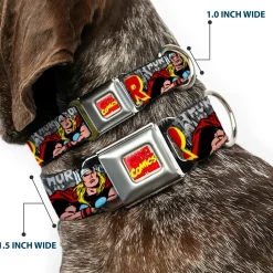 Marvel Comics Seatbelt Buckle Collar - THE MIGHTY THOR Action Poses