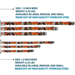 Marvel Comics Seatbelt Buckle Collar - THE MIGHTY THOR Action Poses