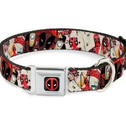 MARVEL DEADPOOL Deadpool Logo Full Color Black Red White Seatbelt Buckle Collar - Deadpool Shooting/Targets