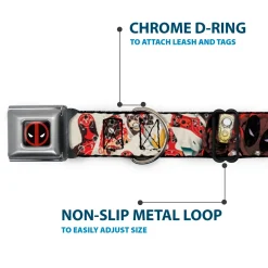 MARVEL DEADPOOL Deadpool Logo Full Color Black Red White Seatbelt Buckle Collar - Deadpool Shooting/Targets