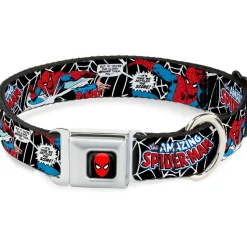 MARVEL UNIVERSE Spider-Man Full Color Seatbelt Buckle Collar - JRNY-Spider-Man in Action2 w/AMAZING SPIDER-MAN