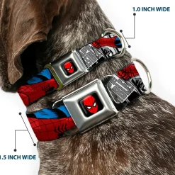 MARVEL UNIVERSE Spider-Man Full Color Seatbelt Buckle Collar - Spider-Man Action ESCAPE IMPOSSIBLE Gray