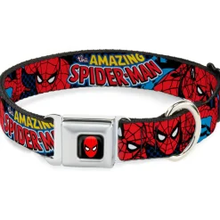 MARVEL UNIVERSE Spider-Man Full Color Seatbelt Buckle Collar - Amazing Spider-Man