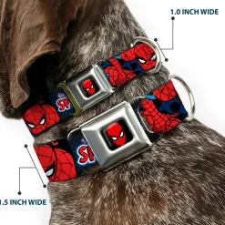 MARVEL UNIVERSE Spider-Man Full Color Seatbelt Buckle Collar - Amazing Spider-Man