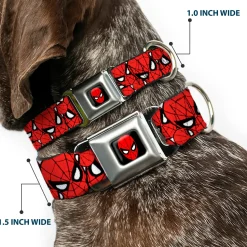 MARVEL UNIVERSE Spider-Man Full Color Seatbelt Buckle Collar - Spider-Man Stacked