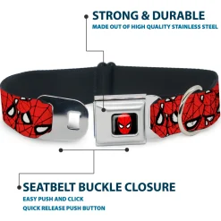MARVEL UNIVERSE Spider-Man Full Color Seatbelt Buckle Collar - Spider-Man Stacked
