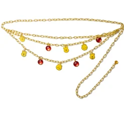 Metal Chain Belt - Gold Chain with Winnie the Pooh Expressions and Hunny Pot Charms