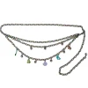 Metal Chain Belt - Iridescent Rainbow Chain with The Little Mermaid Ariel Charms