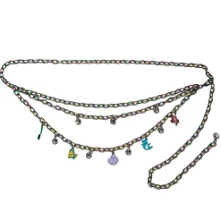 Metal Chain Belt - Iridescent Rainbow Chain with The Little Mermaid Ariel Charms