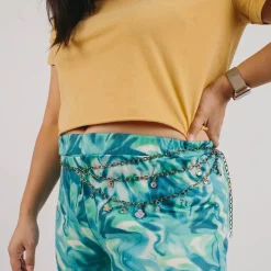 Metal Chain Belt - Iridescent Rainbow Chain with The Little Mermaid Ariel Charms