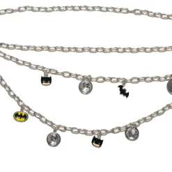Metal Chain Belt - Silver Chain with Chibi Batman and Bat Charms