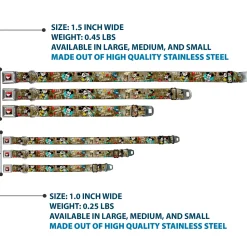 Mickey & Minnie Kiss Heart Full Color Gray Seatbelt Buckle Collar - Mickey & Minnie Croissant de Triomphe Scenes