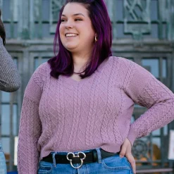 Mickey Ears Outline Silver Cast Buckle - 1.5 Inch Wide Black Vegan Leather Strap Belt