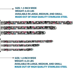 Mickey Mouse Expression3 Full Color Black Seatbelt Buckle Collar - Mickey & Minnie Peek-a-Boo Expressions Swirl Black/White