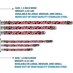 Mickey Mouse Face2 CLOSE-UP Full Color Red Black White Seatbelt Buckle Collar - Mickey Mouse Poses Scattered Red/Black/White