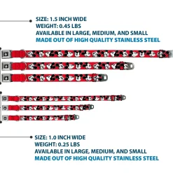 Mickey Mouse Winking Full Color Black Seatbelt Buckle Collar - Mickey Mouse Expressions Red/Black/White