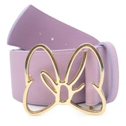 Minnie Mouse Gold Bow Cast Buckle - Lilac PU Strap Belt