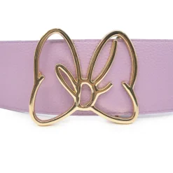 Minnie Mouse Gold Bow Cast Buckle - Lilac PU Strap Belt