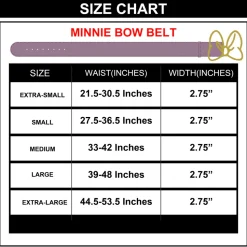 Minnie Mouse Gold Bow Cast Buckle - Lilac PU Strap Belt