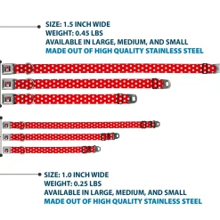 Minnie Mouse w Bow CLOSE-UP Full Color Black Red White Seatbelt Buckle Collar - Minnie Mouse Polka Dots Red/White